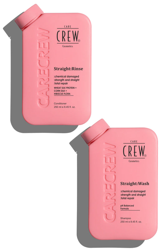 CareCrew Straight Wash Shampoo & Rinse Conditioner Combo (250ml) 