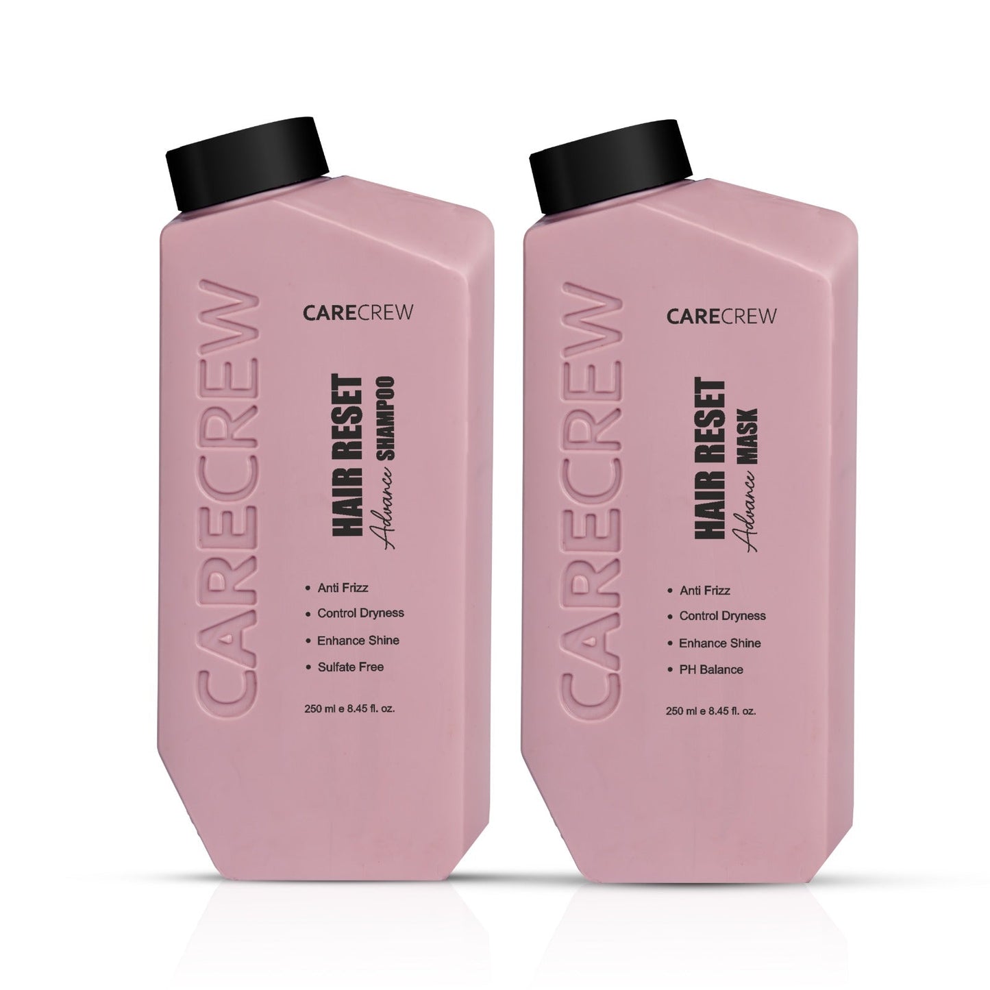 CareCrew Cosmetics Hair Reset Advance Shampoo & Mask Combo for Anti-Frizz, Dullness & Volume, 2x 250 ml