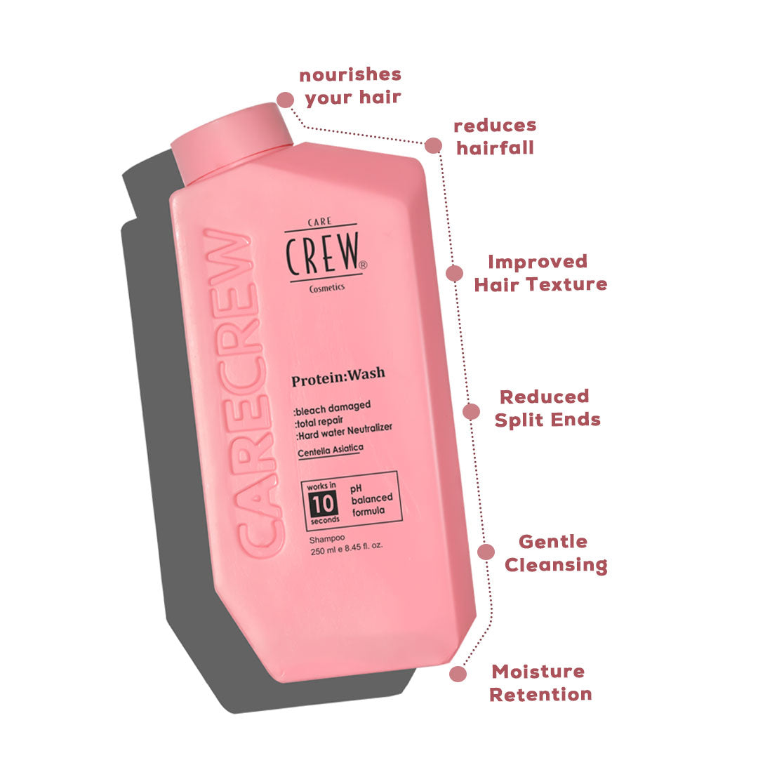 CareCrew Pure Protein Wash Hair Smoothening Shampoo 