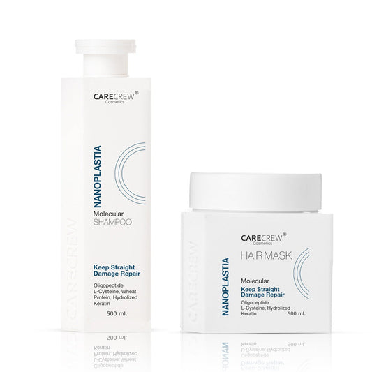 CareCrew Cosmetics Molecular Nanoplastia Shampoo & Hair Mask Combo for Damage Repair & Hair Breakage, 2x 500 ml 