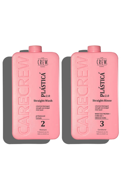 CareCrew PLASTICA Straight : Wash & Straight : Rinse Combo (1000ml) 